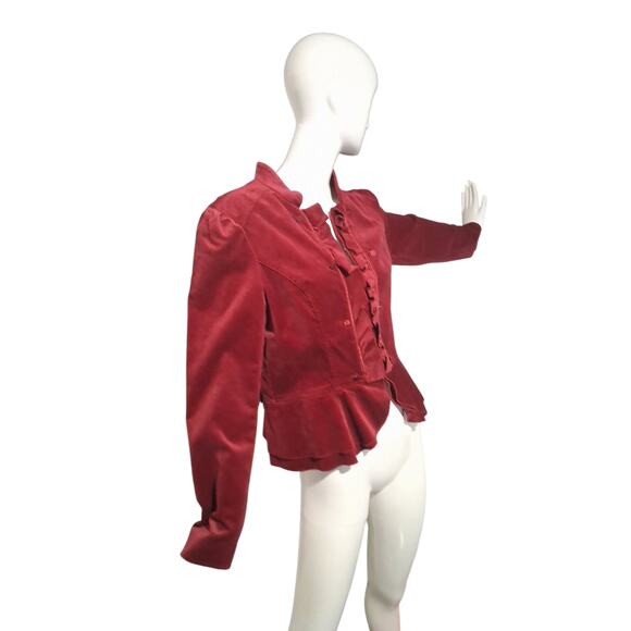 White House Black Market Velvet Women's size 12 Vampire Witchy Peplum Jacket - Picture 4 of 12